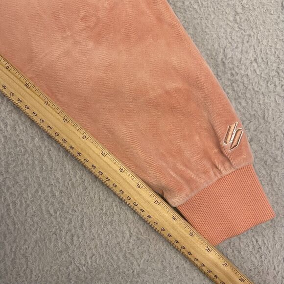 Superdry Velour Graphic Boxy Crew Neck Sweatshirt Woman Peach Size 10 - Picture 12 of 13